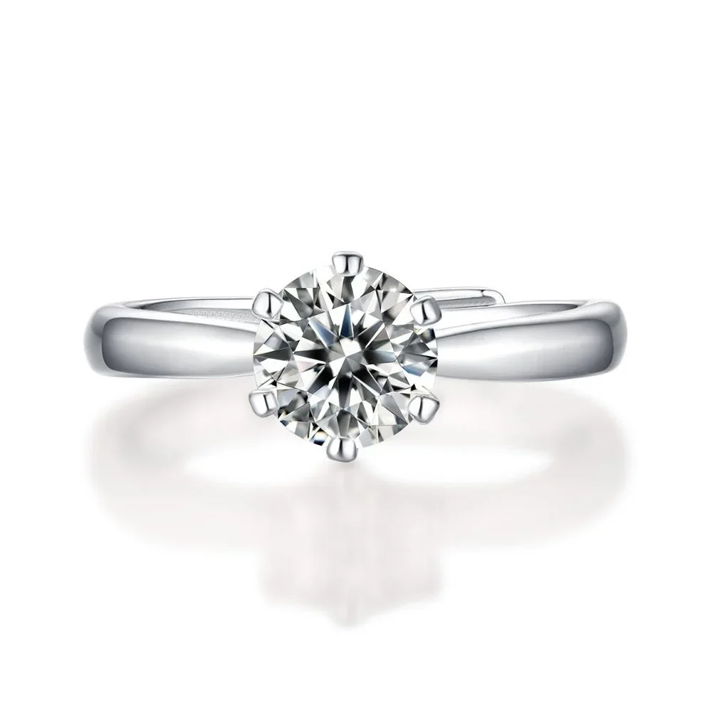 Certified 2ct. t.w. Moissanite Diamond Solitaire Engagement Ring NEW